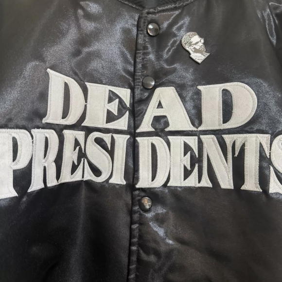 Men's Headgear Classics Dead President Bomber Black Soft Premium Satin Jacket L - Picture 6 of 6